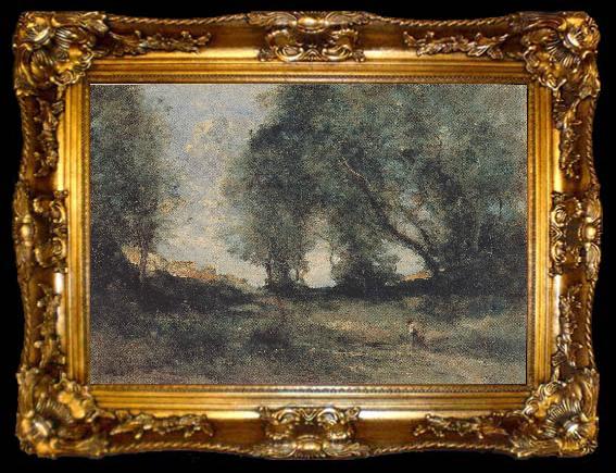 framed  Jean-Baptiste-Camille Corot Landscape, ta009-2
